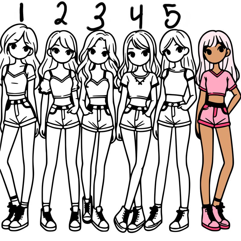 a group of girls wearing crop tops and shorts