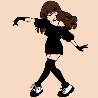 realistic girl danceing