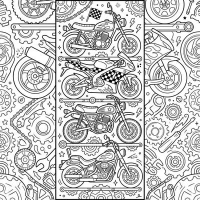 Ignite your passion for two-wheelers with this exciting mini-motorcycle bookmark coloring page. Perfect for marking your favorite books, this design offers intricate details for a rewarding coloring experience.