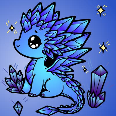 little cute crystal dragon
