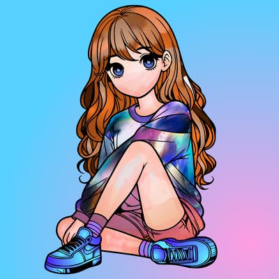 girl sitting realistic