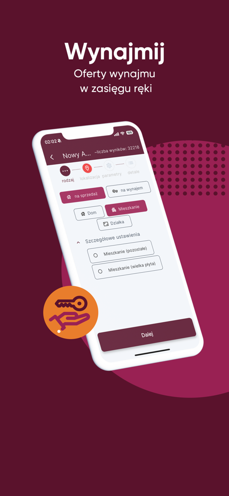 Interface de l'application mobile NoTu montrant des filtres de recherche de propriétés pour les locations d'appartements et les maisons