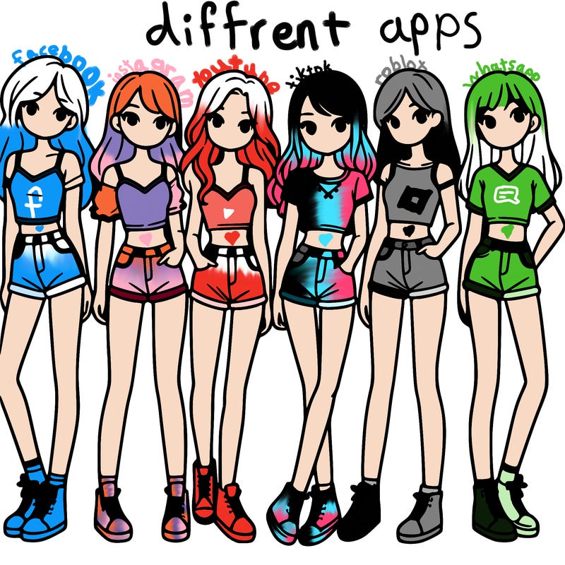 a group of girls wearing crop tops and shorts