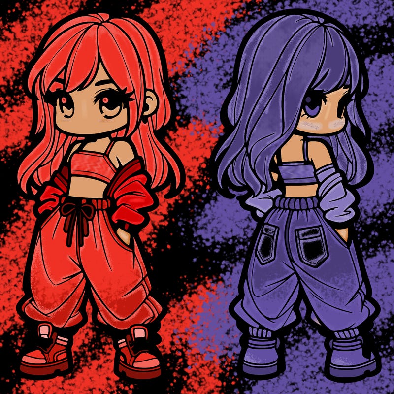 girl in crop top and baggy pants