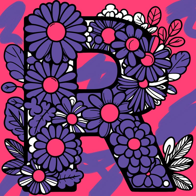 flowers making the letter r