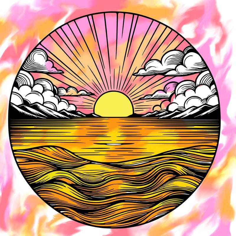 realistic sunset