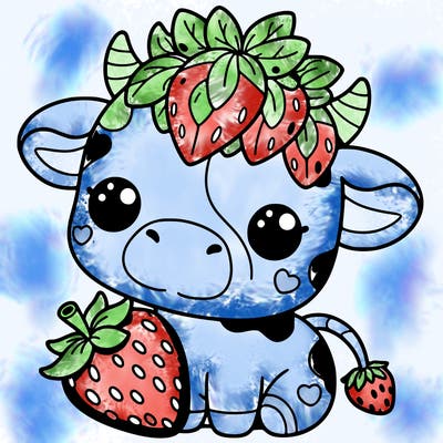 cute strawberry cow