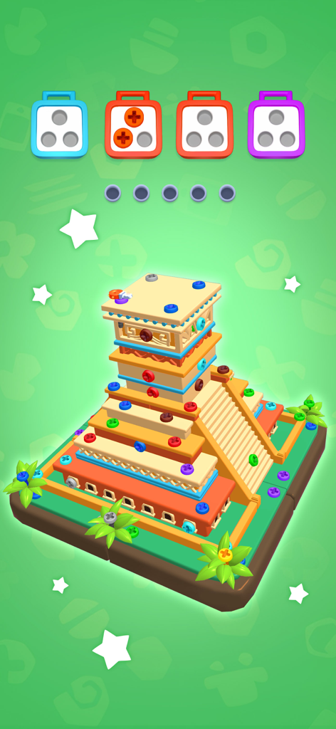 Screw Sort Puzzle™-Pin Jam 3D - 3D puzzle gameplay featuring a pyramid structure with colorful screws and color coded sorting bins