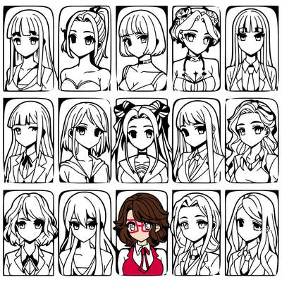 girls that look diffrent anime