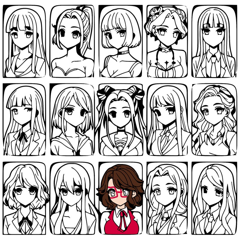 girls that look diffrent anime