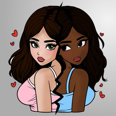 realistic girl split