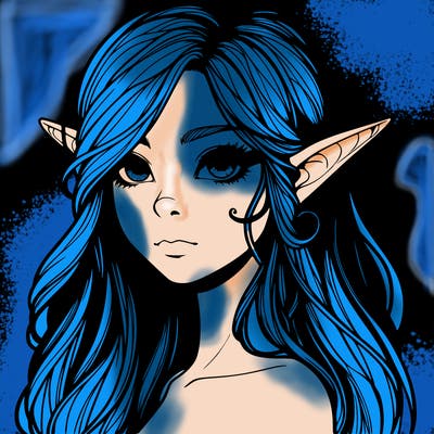 elf girl realistic dark fantasy