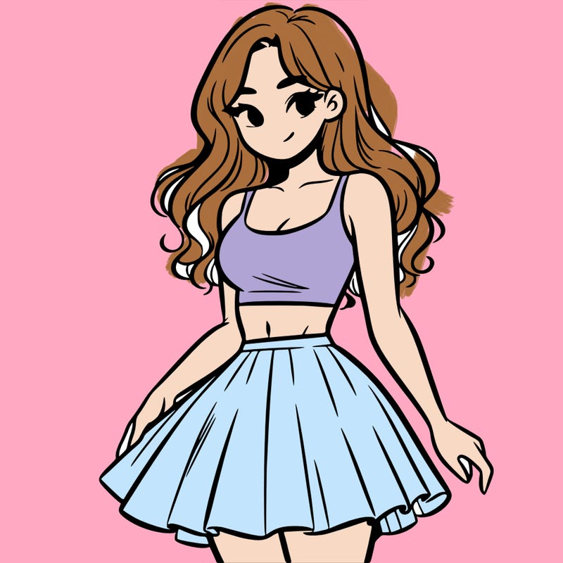 woman in a skirt and crop top