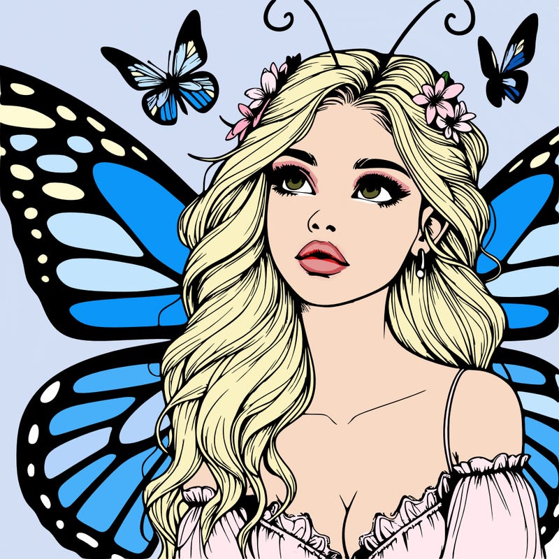 butterfly fairy realistic girl