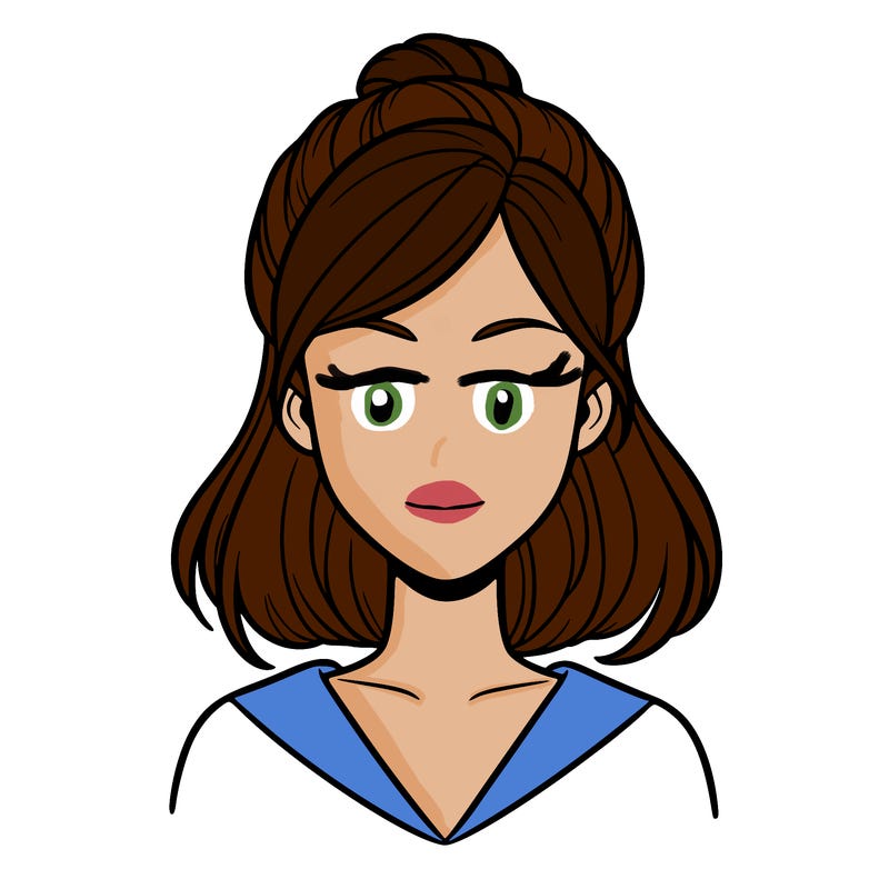 woman with a blank face