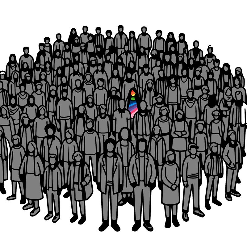 people in a big group