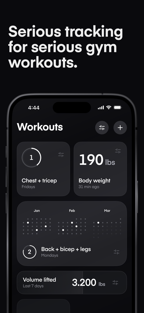 Dropset: Gym tracker - Dashboard of Dropset gym tracker app showing workout logs and progress statistics