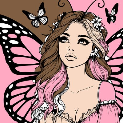 butterfly fairy realistic girl