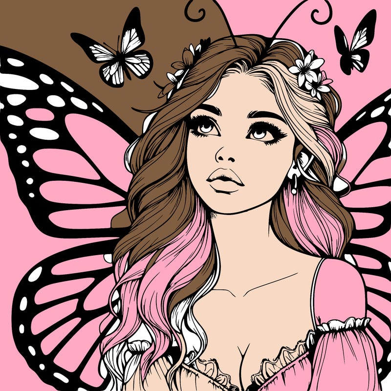 butterfly fairy realistic girl