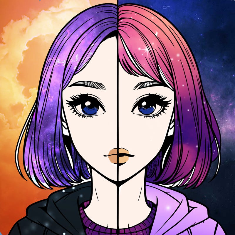 split realistic girl