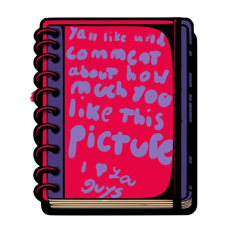 blank, realistic notebook