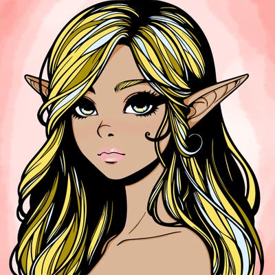 elf girl realistic dark fantasy