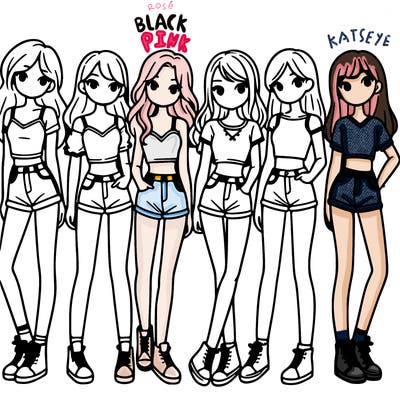 a group of girls wearing crop tops and shorts