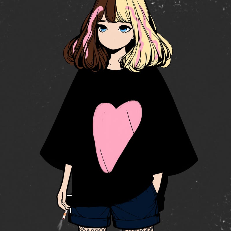 realistic girl with big t shirt and shorts