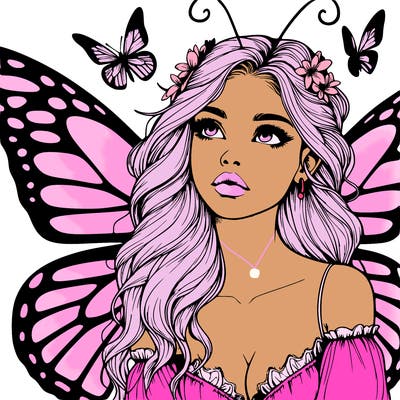 butterfly fairy realistic girl