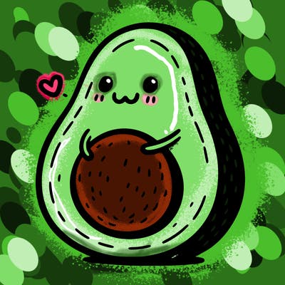 an avocado hugging an avocado