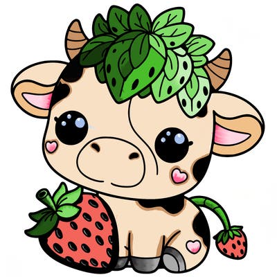 cute strawberry cow