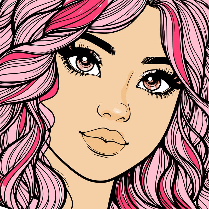 beautiful realistic girl close up to the camera with wavy hair,