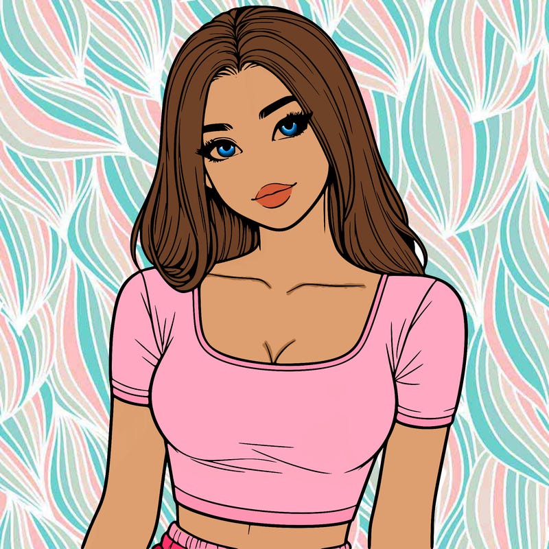 realistic girl with crop top