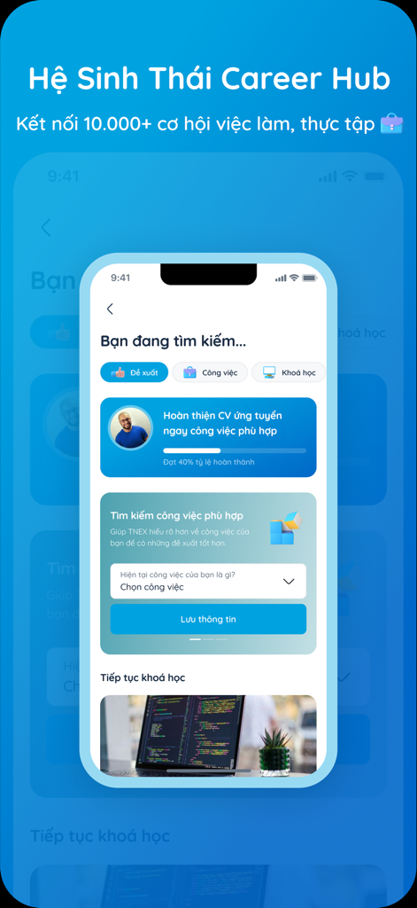 TNEX - Ngân hàng số thế hệ mới - TNEX 디지털 뱅킹 앱 커리어 허브 인터페이스, 채용 정보 및 인턴십 검색용