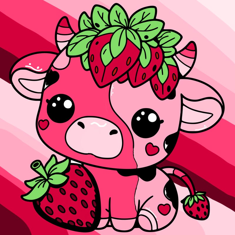 cute strawberry cow