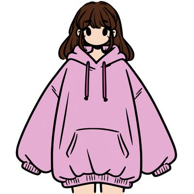 girl in oversized sweatshirt
