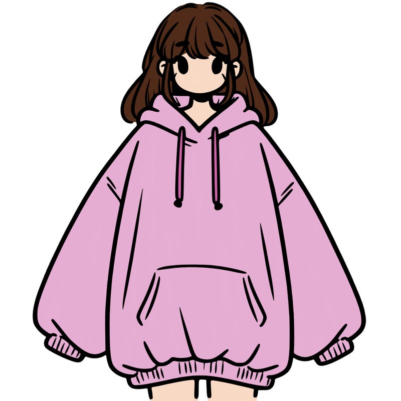 girl in oversized sweatshirt