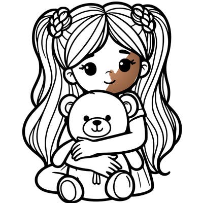 girl holding  teddy bear