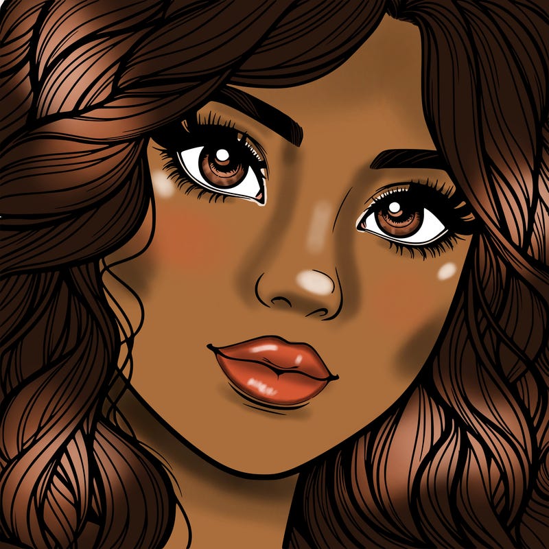 beautiful realistic girl close up to the camera with wavy hair,