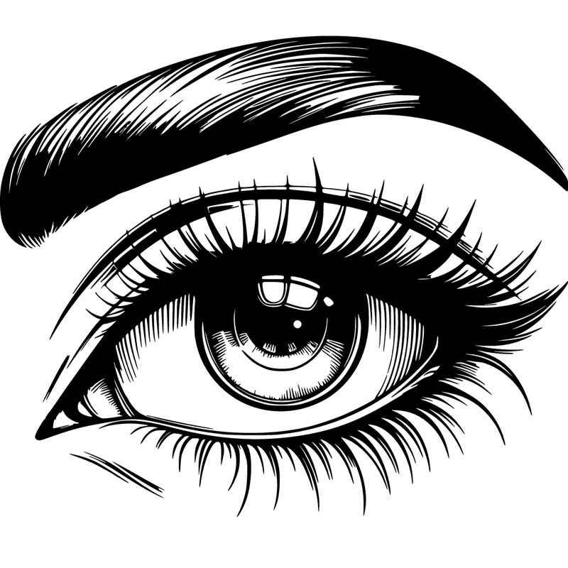realistic eye with eyebrow