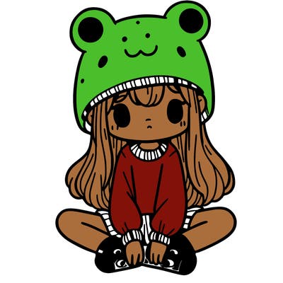 a girl wearing a frog hat and some frog socks