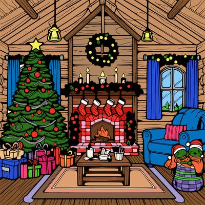 christmas house interior