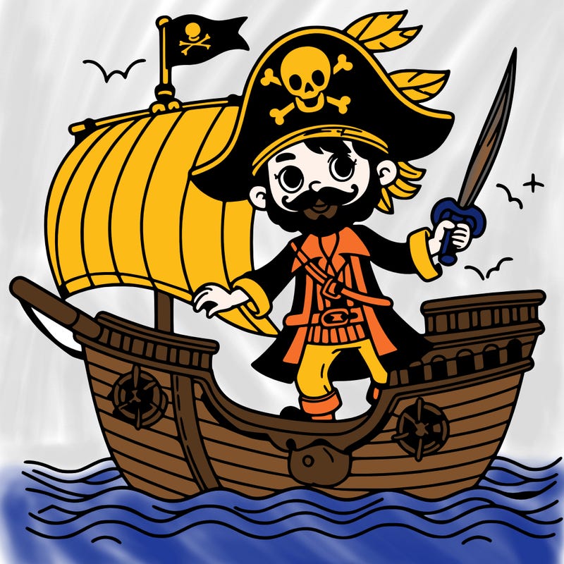 pirate on his ship