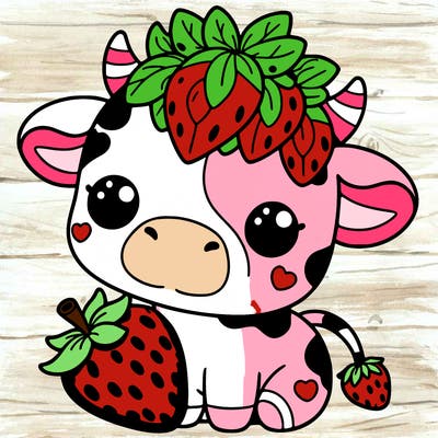 cute strawberry cow
