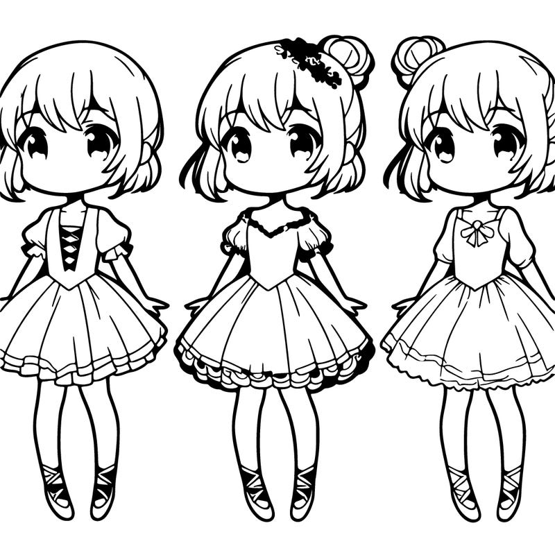 anime girl wearing a bellet dress