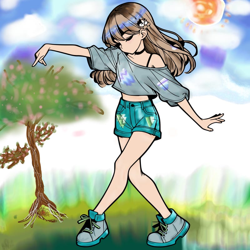 realistic girl danceing