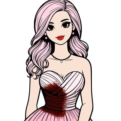 realistic girl in prom dress
