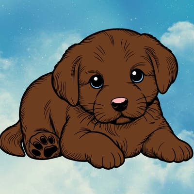 a cute realistic puppy