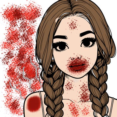 realistic girl with braids