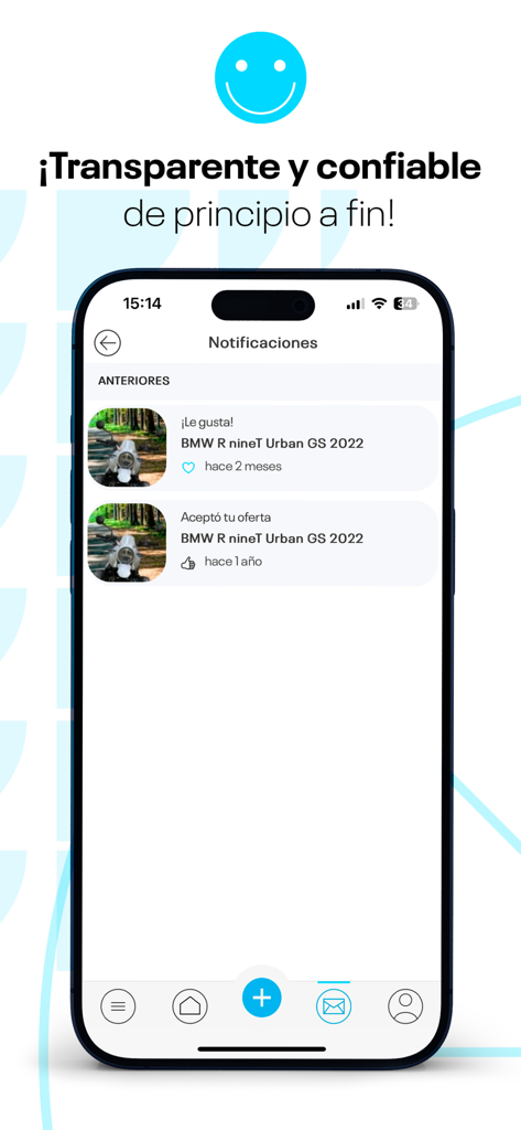 Carden - Mobile Bildschirm mit Benachrichtigungen in der Carden-App zum Kaufen und Verkaufen von Fahrzeugen